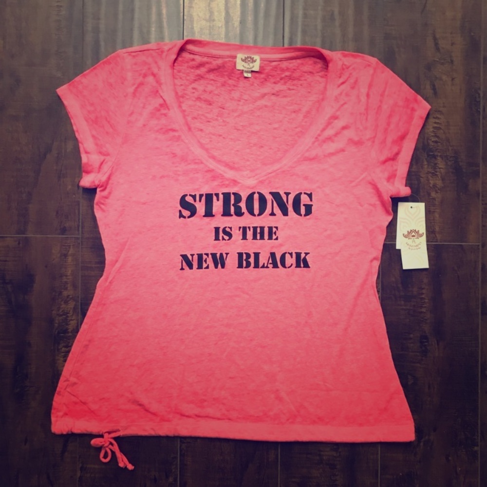 Pink Lotus || Strong Is The New Black Tie Waist T